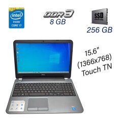 Ноутбук Dell Inspiron 15R-5537 / 15.6" (1366x768) Touch TN / Intel Core i7-4500U (2 (4) ядра по 1.8 - 3.0 GHz) / 8 GB DDR3 / 256 GB SSD / WebCam / DVD-ROM / USB 3.0 / HDMI