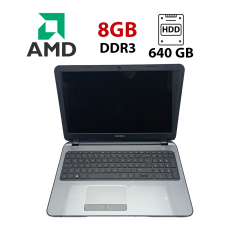 Ноутбук HP Compaq 15 / 15.6" (1366x768) TN / AMD A4-5000 (4 ядра по 1.5 GHz) / 8 GB DDR3 / 640 GB HDD / AMD Radeon HD 8330 Graphics / WebCam / HDMI