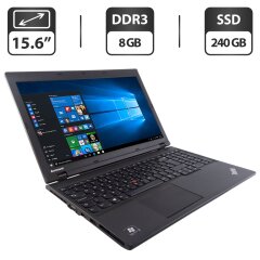 Ноутбук Lenovo ThinkPad L540 / 15.6" (1366x768) TN / Intel Core i5-4200M (2 (4) ядра по 2.5 - 3.1 GHz) / 8 GB DDR3 / 240 GB SSD / Intel HD Graphics 4600 / WebCam / DVD-DOM