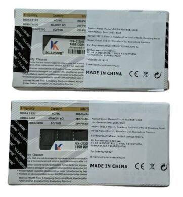 Нова оперативна пам'ять Kllisre / 16 GB / 2Rx4 PC4-21300S-CL19 / DDR4 / 2666 MHz