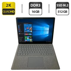 Ультрабук Microsoft Surface Laptop 2 / 13.5" (2256x1504) IPS Touch / Intel Core i7-8650U (4 (8) ядра по 1.9 - 4.2 GHz) / 16 GB DDR3 / 512 GB SSD M.2 / Intel HD Graphics 620 / WebCam + Бездротова мишка