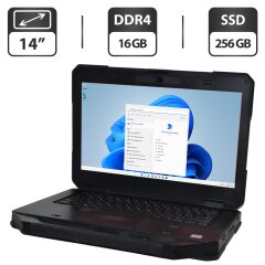 Захищений ноутбук Dell Latitude 5414 Rugged / 14" (1366x768) TN / Intel Core i5-6300U (2 (4) ядра по 2.4 - 3.0 GHz) / 16 GB DDR4 / 256 GB SSD / Intel HD Graphics 520 / WebCam / Wi-Fi / Windows 11 Pro