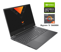 Игровой ноутбук Б-класс HP Victus 15-fb0121nr / 15.6" (1920x1080) IPS / AMD Ryzen 5 5600H (6 (12) ядер по 3.3 - 4.2 GHz) / 16 GB DDR4 / 480 GB SSD / nVidia GeForce GTX 1650, 4 GB GDDR5, 128-bit / WebCam