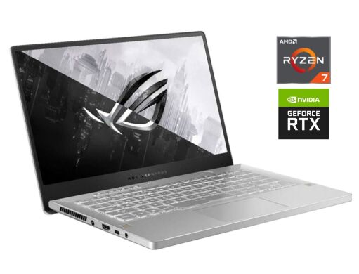 Ігровий ноутбук Asus ROG Zephyrus G14 GA402NU White / 14" (2160x1440) IPS / AMD Ryzen 7 7735HS (8 (16) ядер по 3.2 - 4.75 GHz) / 32 GB DDR5 / 512 GB SSD / nVidia GeForce RTX 4050, 6 GB GDDR6, 96-bit / WebCam