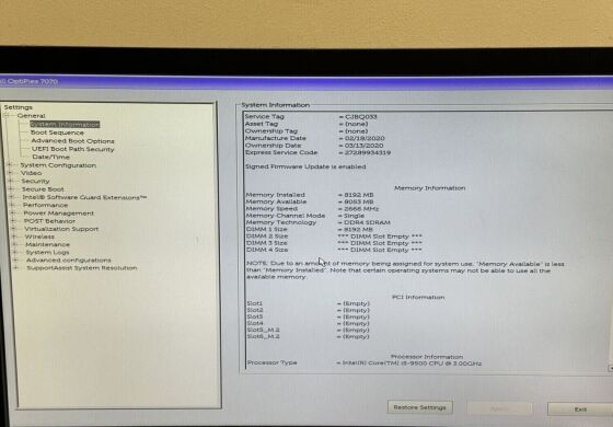 Компьютер Б-класс Dell OptiPlex 7070 Tower / Intel Core i5-9500 (6 ядер по 3.0 - 4.4 GHz) / 16 GB DDR4 / 120 GB SSD / Intel UHD Graphics 630 / 260W / DisplayPort