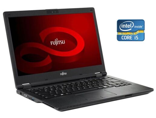 Ультрабук Fujitsu LifeBook E548 / 14" (1920x1080) IPS / Intel Core i5-8350U (4 (8) ядра по 1.7 - 3.6 GHz) / 8 GB DDR4 / 256 GB SSD / Intel UHD Graphics 620 / WebCam / Win 10 Pro