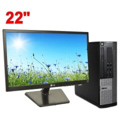 Комплект ПК: Dell OptiPlex 790 SFF / Intel Core i3-2125 (2 (4) ядра по 3.3 GHz) / 8 GB DDR3 / 320 GB HDD / Intel HD Graphics 3000 + Монітор LG Flatron E2242C / 22" (1920x1080) TN / VESA 75x75
