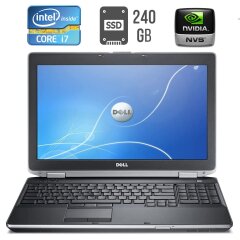 Ноутбук Б-класс Dell Latitude E6530 / 15.6" (1366x768) TN / Intel Core i7-3630QM (4 (8) ядра по 2.4 - 3.4 GHz) / 8 GB DDR3 / 240 GB SSD / nVidia NVS 5200M, 1 GB GDDR3, 64-bit / HDMI