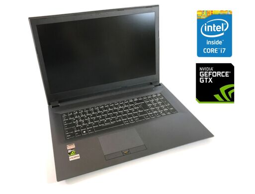 Ігровий ноутбук Eluktronics 17 N870HK / 17.3" (1920x1080) IPS / Intel Core i7-7700HQ (4 (8) ядра по 2.8 - 3.8 GHz) / 16 GB DDR4 / 512 GB SSD NVMe / nVidia GeForce GTX 1050 Ti, 4 GB GDDR5, 128-bit / WebCam