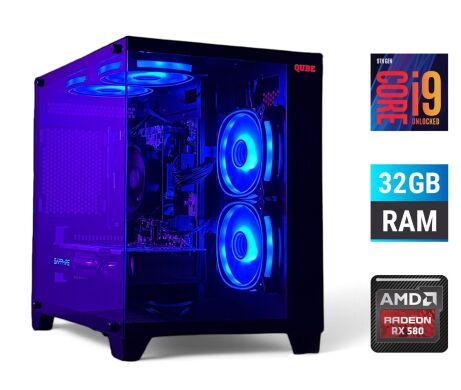 Ігровий ПК Gaming PC Tower / Intel Core i9-9900K (8 (16) ядер по 3.6 - 5.0 GHz) / 32 GB DDR4 / 500 GB SSD + 1000 GB HDD / AMD Radeon RX 580, 8 GB GDDR5, 256-bit