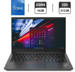 Ноутбук Lenovo ThinkPad E14 Gen 2 / 14'' (1920x1080) IPS / Intel Core i5-1135G7 (4 (8) ядра по 2.4 - 4.2 GHz) / 16 GB DDR4 / 512 GB SSD M.2 / Intel Iris Xe Graphics / WebCam / USB 3.2 / HDMI