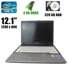 Fujitsu Lifebook P702 / 12.1" / 1280x800 (16:10) / Intel® Core™ i5-3320M (2(4)ядра по 2.6 - 3.3GHz) / 4GB DDR3 / 320GB HDD / VGA, DP, USB 3.0