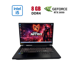 Игровой ноутбук Б-класс Acer Nitro 5 AN517-55 / 17.3" (1920x1080) IPS / Intel Core i5-12450H (8 (12) ядер по 3.3 - 4.4 GHz) / 8 GB DDR4 / 512 GB SSD / nVidia GeForce RTX 3050, 4 GB GDDR5, 128-bit / WebCam