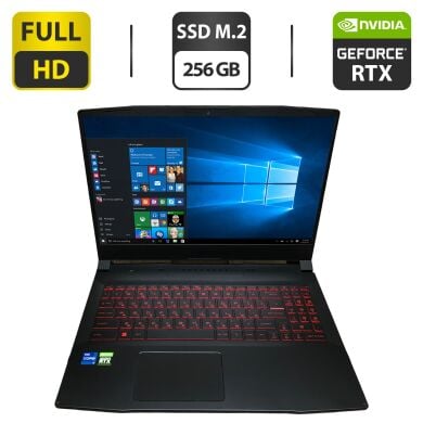 Игровой ноутбук Б-класс MSI Katana GF66 11UD / 15.6" (1920x1080) IPS / Intel Core i7-11800H (8 (16) ядер по 2.3 - 4.6 GHz) / 16 GB DDR4 / 256 GB SSD M.2 / nVidia GeForce RTX 3050 Ti, 4 GB GDDR6, 128-bit / WebCam