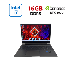 Ігровий ноутбук HP Omen 16-ae0001nr / 16.1" (1920x1080) IPS / Intel Core i7-14700HX (20 (28) ядер по 1.5 - 5.5&nbsp;GHz) / 16 GB DDR5 / 512 GB SSD / nVidia GeForce RTX 4070, 8 GB GDDR6, 128-bit / WebCam