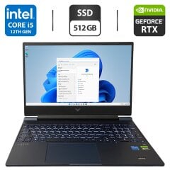 Ігровий ноутбук HP Victus 15 15-fa0033dx / 15.6" (1920x1080) IPS / Intel Core i5-12450H (8 (12) ядер по 3.3 - 4.4 GHz) / 16 GB DDR4 / 512 GB SSD M.2 / nVidia GeForce RTX 3050,&nbsp;4 GB GDDR6,&nbsp;128-bit / WebCam