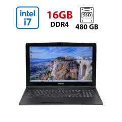 Игровой ноутбук MSI GL62M 7RD / 15.6" (1920x1080) IPS / Intel Core i7-7700HQ (4 (8) ядра по 2.8 - 3.8 GHz) / 16 GB DDR4 / 480 GB SSD / nVidia GeForce GTX 1050, 2 GB GDDR5, 128-bit / WebCam / HDMI
