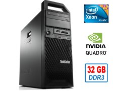 Ігровий ПК Lenovo ThinkStation S30 Tower / Intel Xeon E5-1620 V2 (4 (8) ядра по 3.7 - 3.9 GHz) / 32 GB DDR3 / 240 GB SSD NEW/ nVidia Quadro K4000 (3 GB GDDR5 192 bit) / USB 3.0 / DVI / DP / DVD-RW / Win10 Pro