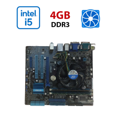 Комплект: Материнська плата Asus P7H55-M LX / LGA1156 / Intel Core i5-760 (4 ядра по 2.8 - 3.33 GHz) / 4 GB DDR3 / Intel HD Graphics + Кулер