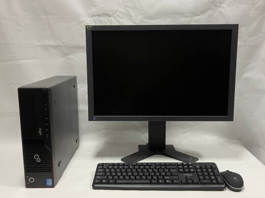 Комплект ПК: Fujitsu Esprimo E700 E90 SFF / Intel Core i5-2400 (4 ядра по 3.1 - 3.4 GHz) / 8 GB DDR3 / 500 GB HDD / Intel HD Graphics 2000 + Монітор Eizo FlexScan S2402W / 24" (1920x1200) TN + Клавіатура, мишка, кабелі підключення