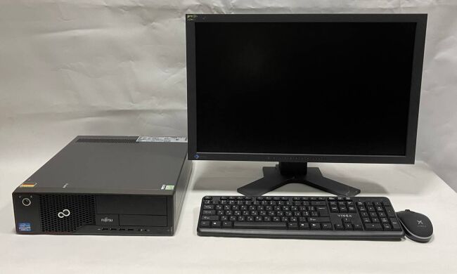 Комплект ПК: Fujitsu Esprimo E700 E90 SFF / Intel Core i5-2400 (4 ядра по 3.1 - 3.4 GHz) / 8 GB DDR3 / 500 GB HDD / Intel HD Graphics 2000 + Монітор Eizo FlexScan S2402W / 24" (1920x1200) TN + Клавіатура, мишка, кабелі підключення