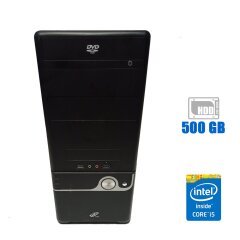 Компьютер FSP Gigabyte Tower / Intel Core i5-2500 (4 ядра по 3.3 - 3.7 GHz) / 4 GB DDR3 / 500 GB HDD / Intel HD Graphics 2000 / 400W 