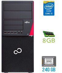 Компьютер Fujitsu Esprimo P720 E90+ Tower / Intel Core i5-4590 (4 ядра по 3.3 - 3.7 GHz) / 8 GB DDR3 / 240 GB SSD / Intel HD Graphics 4600 / 280W / DisplayPort / DVI
