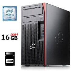 Комп'ютер Fujitsu Esprimo P757/E90+ Tower / Intel Core i5-6500 (4 ядра по 3.2 - 3.6 GHz) / 16 GB DDR4 / 240 GB SSD / Intel HD Graphics 530 / 280W / DisplayPort / DVI