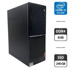 Компьютер Lenovo ThinkCentre V530 Tower / Intel Core i5-8400 (6 ядер по 2.8 - 4.0 GHz) / 8 GB DDR4 / 240 GB SSD / Intel HD Graphics 630 / DVD-ROM