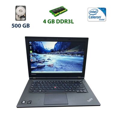 Lenovo ThinkPad L440 / 14" (1366x768) TN / Intel Celeron 2950M (2 ядра по 2.0 GHz) / 4 GB DDR3 / 500 GB HDD / USB 3.0 / DP Mini