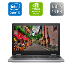 Мобільна робоча станція Б-клас Dell Precision 7540 / 15.6" (3840x2160) IPS / Intel Core i7-9850H (6 (12) ядер по 2.6 - 4.6 GHz) / 16 GB DDR4 / 512 GB SSD / nVidia Quadro T1000, 4 GB GDDR5, 128-bit / WebCam / TouchID