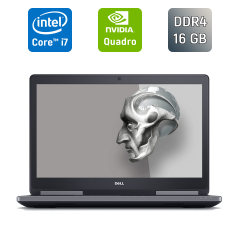Мобільна робоча станція Б-клас Dell Precision 7720 / 17.3" (3840x2160) IPS / Intel Core i7-7920HQ (4 (8) ядра по 3.1 - 4.1 GHz) / 16 GB DDR4 / 128 GB SSD + 1000 GB HDD / nVidia Quadro P4000, 8 GB GDDR5, 256-bit / WebCam / HDMI