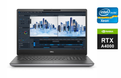 Мобільна робоча станція Б-клас Dell Precision 7760 / 17.3" (3840x2160) IPS / Intel Xeon W-11855M (6 (12) ядер по 3.2 - 4.9 GHz) / 32 GB DDR4 / 1000 GB SSD / nVidia RTX A4000, 8 GB GDDR6, 256-bit / WebCam / Windows 11