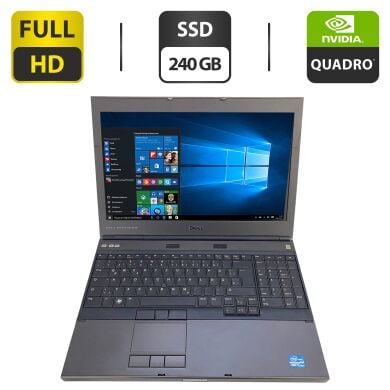 Мобільна робоча станція Б-клас Dell Precision M4600 / 15.6" (1920x1080) TN / Intel Core i7-2960XM (4 (8) ядра по 2.7 - 3.7 GHz) / 32 GB DDR3 / 240 GB SSD / nVidia Quadro 1000M, 2 GB GDDR3, 128-bit / VGA