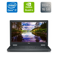 Мобільна робоча станція Dell Precision 7540 / 15.6" (1920x1080) IPS / Intel Core i7-9850H (6 (12) ядер по 2.6 - 4.6 GHz) / 16 GB DDR4 / 512 GB SSD / nVidia Quadro RTX 3000, 6 GB GDDR6, 192-bit / WebCam
