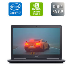 Мобільна робоча станція Dell Precision 7720 / 17.3" (1920x1080) IPS / Intel Core i7-7820HQ (4 (8) ядра по 2.9 - 3.9 GHz) / 64 GB DDR4 / 1000 GB SSD / nVidia Quadro P5000, 16 GB GDDR5X, 256-bit / WebCam / Windows 10