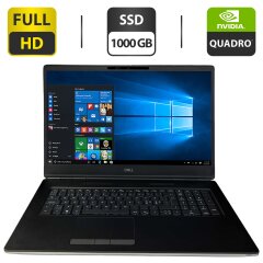 Мобільна робоча станція Dell Precision 7750 / 17.3" (1920x1080) IPS / Intel Core i9-10885H (8 (16) ядер по 2.4 - 5.3 GHz) / 32 GB DDR4 / 1000 GB SSD M.2 / nVidia Quadro RTX 4000, 8 GB GDDR6, 256-bit / WebCam / Windows 10 Pro