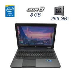Мобільна робоча станція HP ZBook 15 / 15.6" (1920х1080) TN / Intel Core i5-4300M (2 (4) ядра по 2.6 - 3.3 GHz) / 8 GB DDR3 / 256 GB SSD / nVidia Quadro K1100M, 2 GB GDDR5, 128-bit / WebCam / DVD-ROM / Fingerprint / USB 3.0 / DP