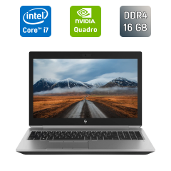 Мобільна робоча станція HP ZBook 15 G5 / 15.6" (1920x1080) IPS / Intel Core i7-8850H (6 (12) ядра по 2.6 - 4.3 GHz) / 16 GB DDR4 / 512 GB SSD / nVidia Quadro P1000, 4 GB GDDR5, 256-bit / WebCam / TouchID