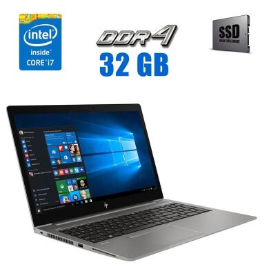 Мобільна робоча станція HP ZBook 15 G6 / 15.6" (1920x1080) IPS / Intel Core i7-9850H (6 (12) ядра по 2.6 - 4.6 GHz) / 32 GB DDR4 / 480 GB SSD M.2 / nVidia Quadro T1000, 4 GB GDDR5, 128-bit / WebCam