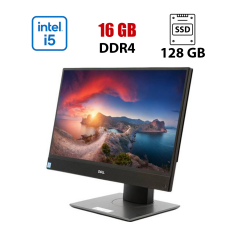 Моноблок Б-класс Dell OptiPlex 5260 / 21.5" (1920x1080) IPS / Intel Core i5-8500 (6 ядер по 3.0 - 4.1 GHz) / 16 GB DDR4 / 128 GB SSD + 500 GB HDD / Intel UHD Graphics 630 / WebCam
