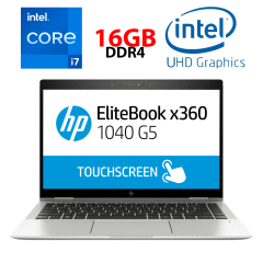 Ноутбук-трансформер Б-класс HP EliteBook x360 1040 G5 / 14" (1920x1080) IPS Touch / Intel Core i7-8650U (4 (8) ядра по 1.9 - 4.2 GHz) / 16 GB DDR4 / 512 GB SSD  / Intel UHD Graphics 620 / WebCam / Fingerprint / USB 3.1 / HDMI