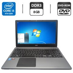 Ноутбук Acer Aspire E1-572G / 15.6" (1366x768) TN / Intel Core i5-4200U (2 (4) ядра по 1.6 - 2.6 GHz) / 8 GB DDR3 / 500 GB HDD / Intel HD Graphics 4400 / WebCam / DVD-ROM