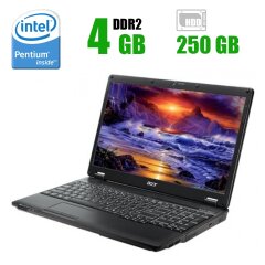 Ноутбук Acer Extensa 5635Z / 15.6" (1366x768) TN / Intel Pentium T4400 (2 ядра по 2.2 GHz) / 4 GB DDR2 / 250 GB HDD / Intel GMA Graphics 4500M / Акб не тримає 