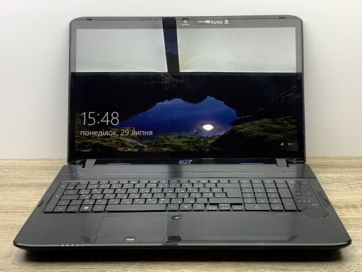 Ноутбук Б-класс Acer Aspire 8940G / 18.4" (1920x1080) TN / Intel Core i7-720QM (4 (8) ядра по 1.6 - 2.8 GHz) / 8 GB DDR3 / 120 GB SSD + 500 GB HDD / nVidia GeForce GTS 250M, 1 GB GDDR3, 128-bit / WebCam / DVD-ROM