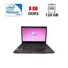 Ноутбук Б-клас Acer Extenza 5635zg / 15.6" (1366x768) TN / Intel Pentium T4500 (2 ядра по 2.3 GHz) / 8 GB DDR3 / 120 GB SSD / nVidia GeForce G105M, 512 MB GDDR3, 64-bit / Без АКБ