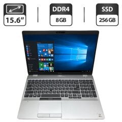 Ноутбук Б-класс Dell Latitude 5511 / 15.6" (1366x768) TN / Intel Core i5-10300H (4 (8) ядра по 2.5 - 4.5 GHz) / 8 GB DDR4 / 256 GB SSD M.2 / Intel UHD Graphics / WebCam / Windows 10 лицензия