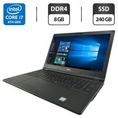 Ноутбук Fujitsu LifeBook E559 / 15.6" (1920x1080) IPS / Intel Core i7-8565U (4 (8) ядра по 1.8 - 4.6 GHz) / 8 GB DDR4 / 240 GB SSD / Intel UHD Graphics / WebCam