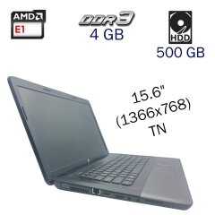 Ноутбук Б класс HP 255 G1 / 15.6" (1366x768) TN / AMD E1-1500 (2 ядра по 1.5 GHz) / 4 GB DDR3 / 500 GB HDD / AMD Radeon HD 7310 / WebCam