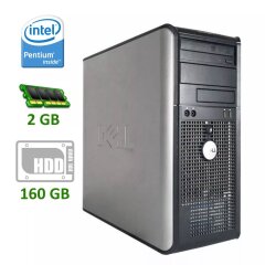 Системный блок  Dell OptiPlex 360 / Intel Pentium E5300 (2 ядра по 2.6 GHz) / 2 GB DDR2 / 160 GB HDD / Intel GMA 3100 / 255W 